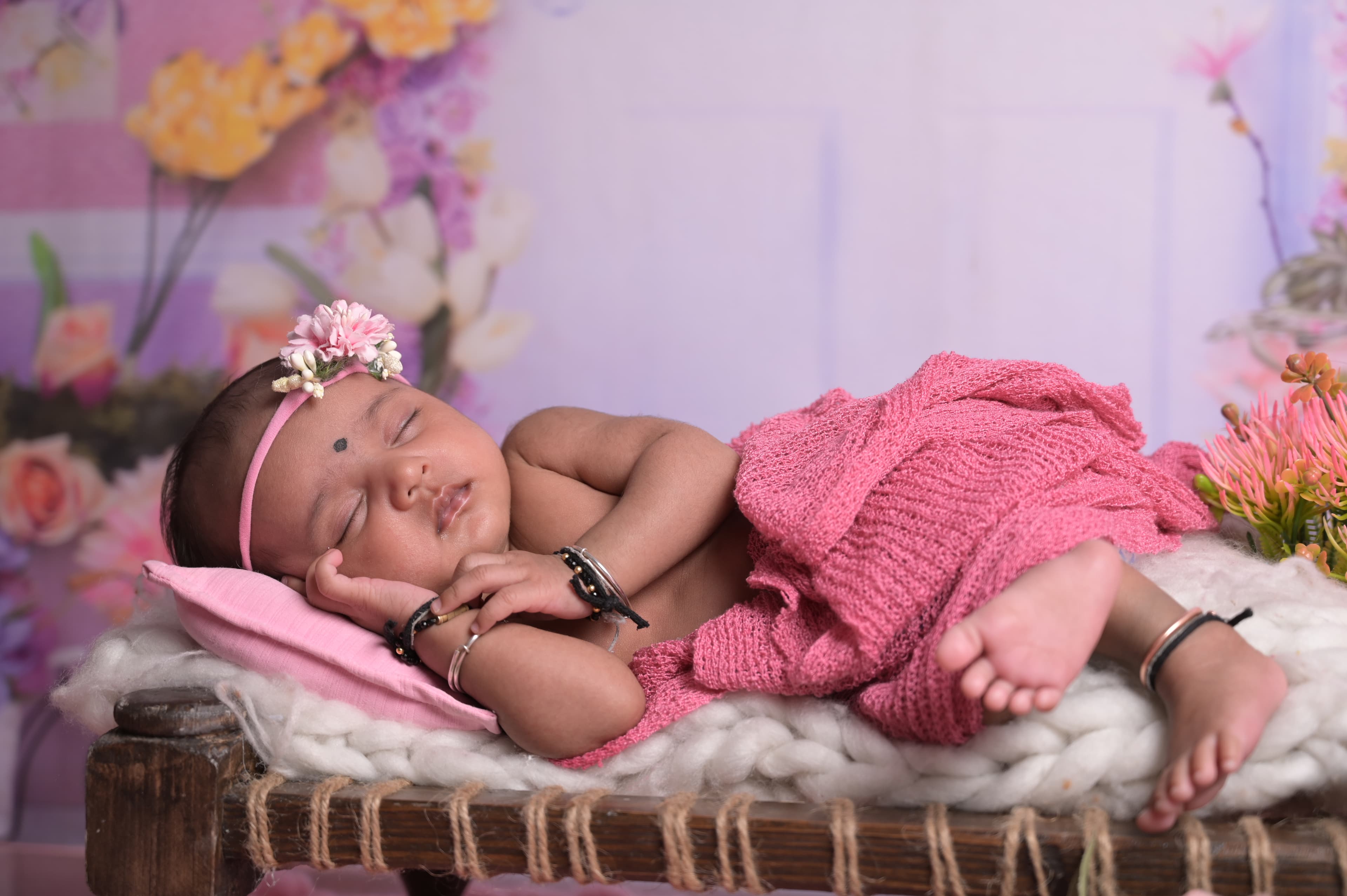 Styled baby photoshoot scene with soft studio lighting at IBS Baby Photoshoot studio in Karvenagar, Pune