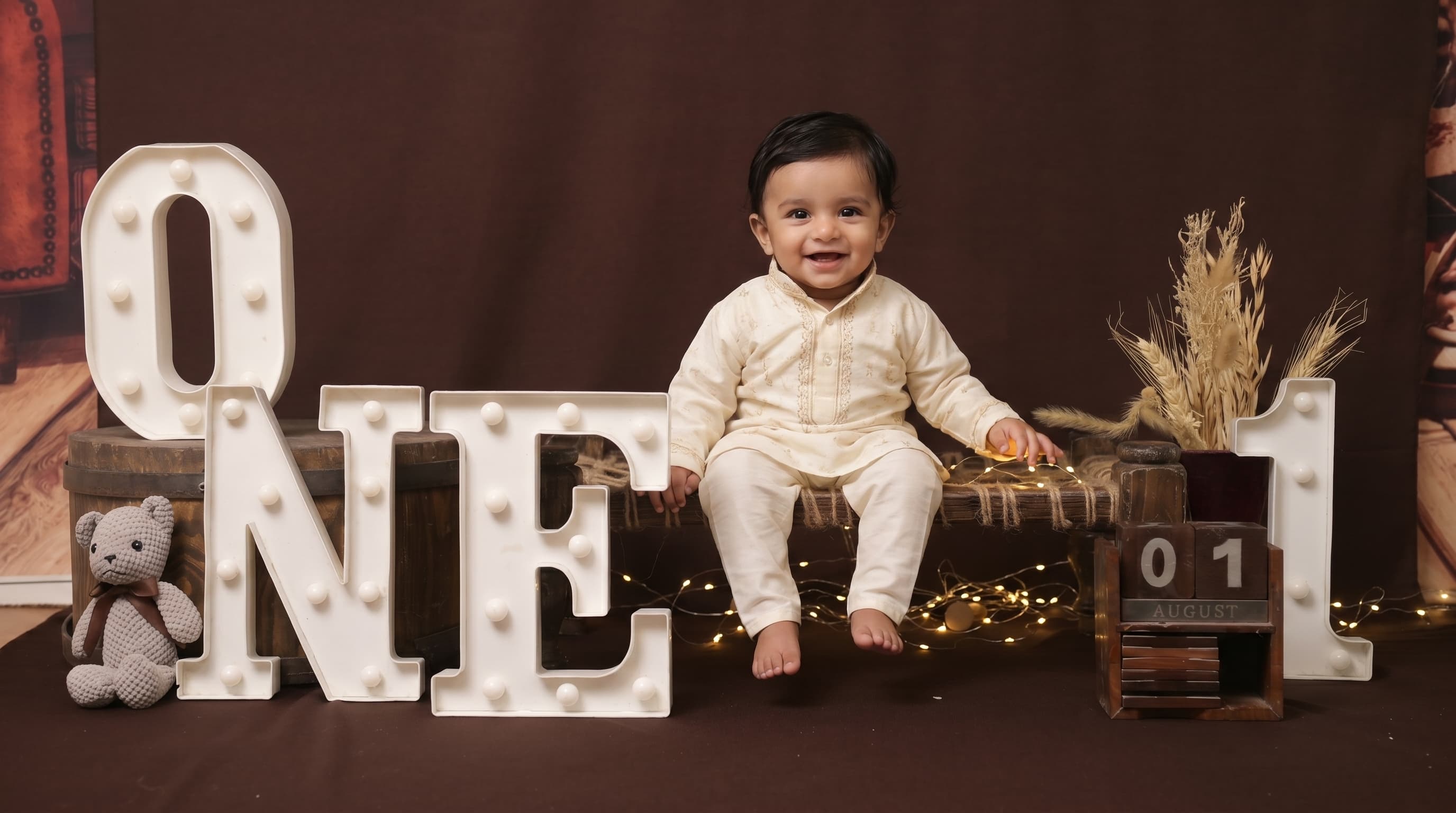 Baby portrait from a styled studio gallery at IBS Baby Photoshoot studio in Karvenagar, Pune