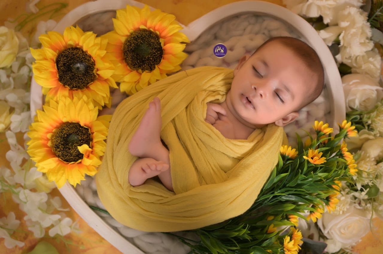 Professional baby photoshoot setup with decor details at IBS Baby Photoshoot studio in Karvenagar, Pune